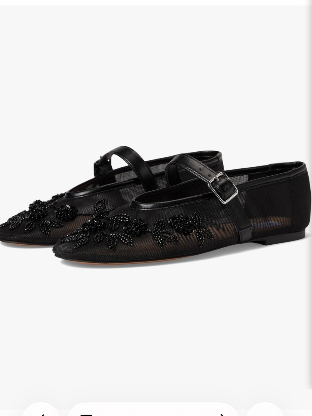 Steve Madden Black Beaded Mary Jane Flats